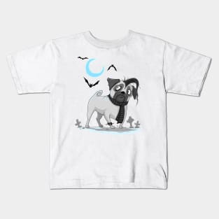 Pug in the cemetery Kids T-Shirt